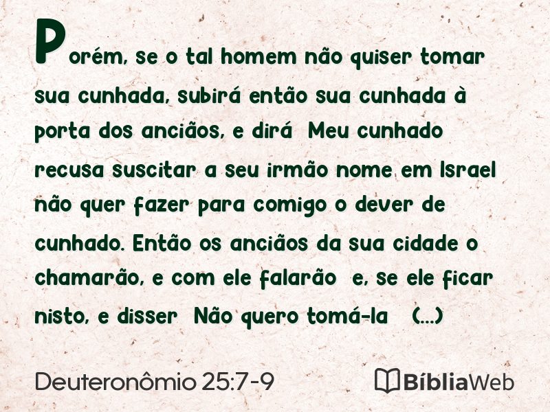 Deuteronômio 25:7-9 em imagem para compartilhar