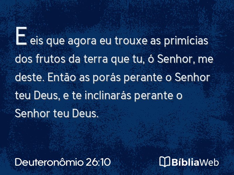 Deuteronômio 26:10 em imagem para compartilhar