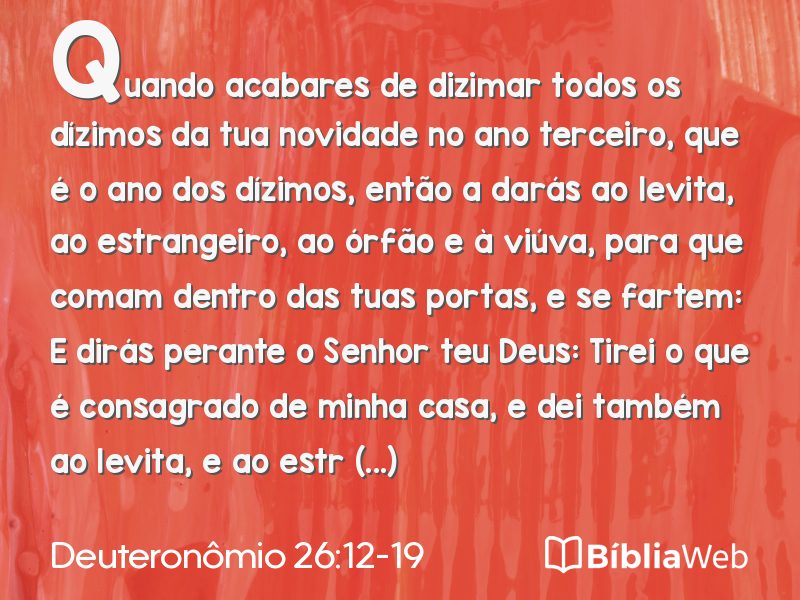 Deuteronômio 26:12-19 em imagem para compartilhar