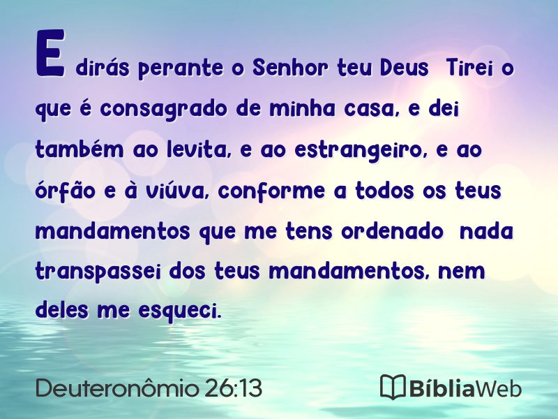 Deuteronômio 26:13 em imagem para compartilhar