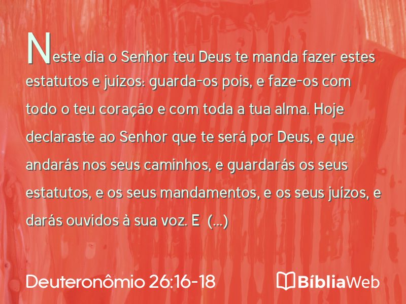 Deuteronômio 26:16-18 em imagem para compartilhar