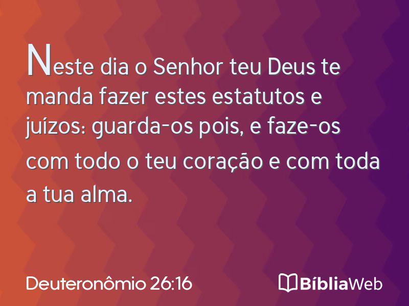 Deuteronômio 26:16 em imagem para compartilhar