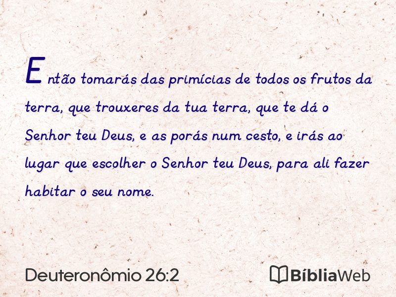Deuteronômio 26:2 em imagem para compartilhar