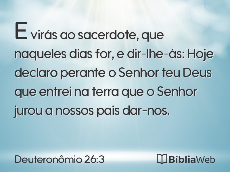 Deuteronômio 26:3 em imagem para compartilhar
