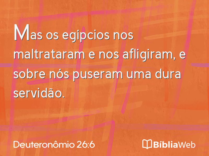 Deuteronômio 26:6 em imagem para compartilhar