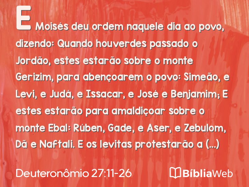 Deuteronômio 27:11-26 em imagem para compartilhar