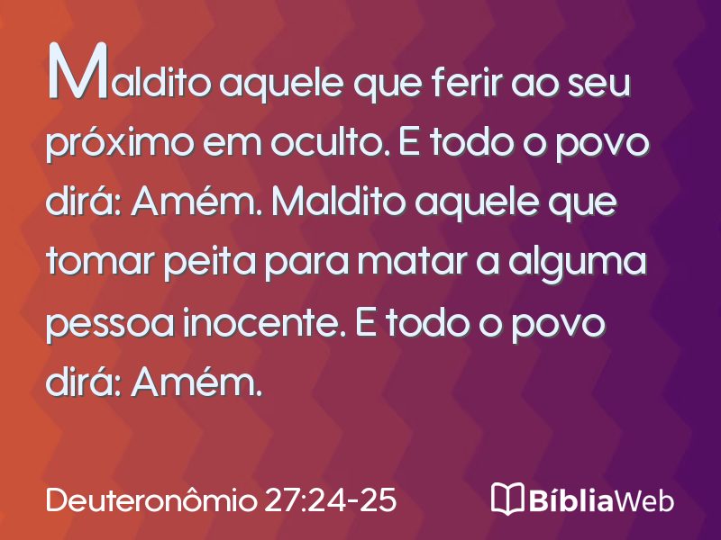 Deuteronômio 27:24-25 em imagem para compartilhar