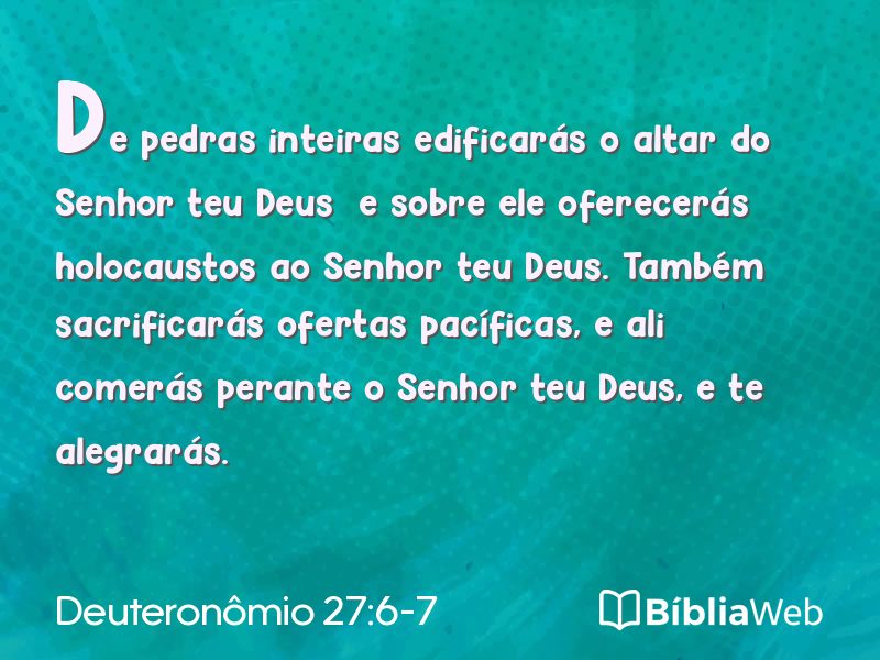 Deuteronômio 27:6-7 em imagem para compartilhar