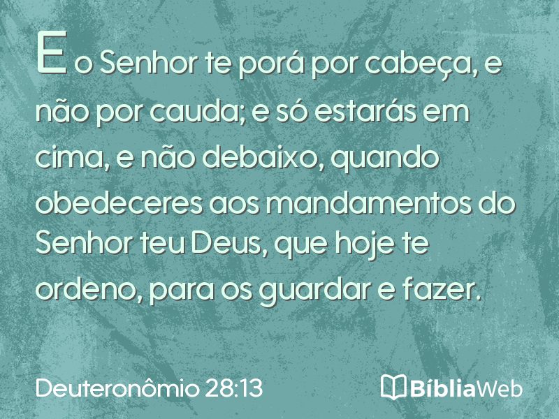 Deuteronômio 28:13 em imagem para compartilhar