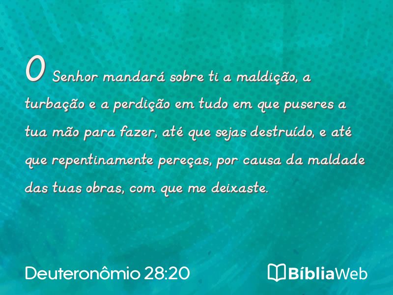 Deuteronômio 28:20 em imagem para compartilhar