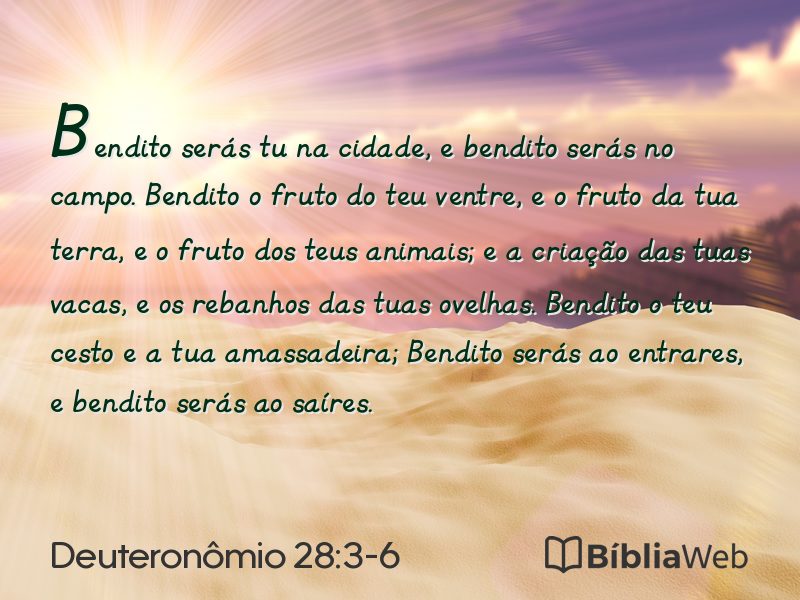 Deuteronômio 28:3-6 em imagem para compartilhar