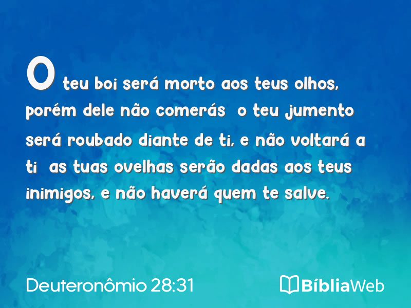 Deuteronômio 28:31 em imagem para compartilhar