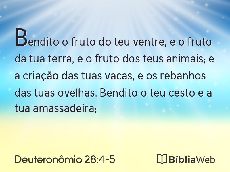 Deuteronômio 28:4-5 em imagem para compartilhar