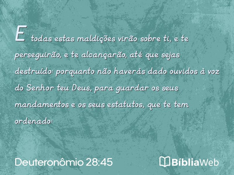 Deuteronômio 28:45 em imagem para compartilhar