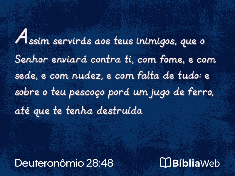 Deuteronômio 28:48 em imagem para compartilhar
