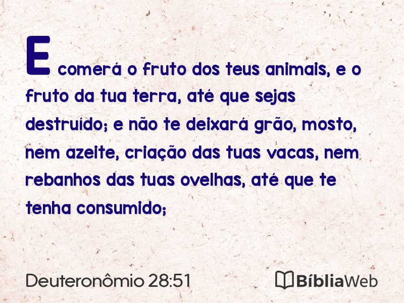 Deuteronômio 28:51 em imagem para compartilhar