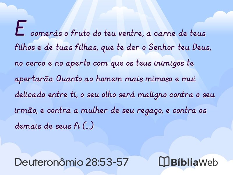 Deuteronômio 28:53-57 em imagem para compartilhar