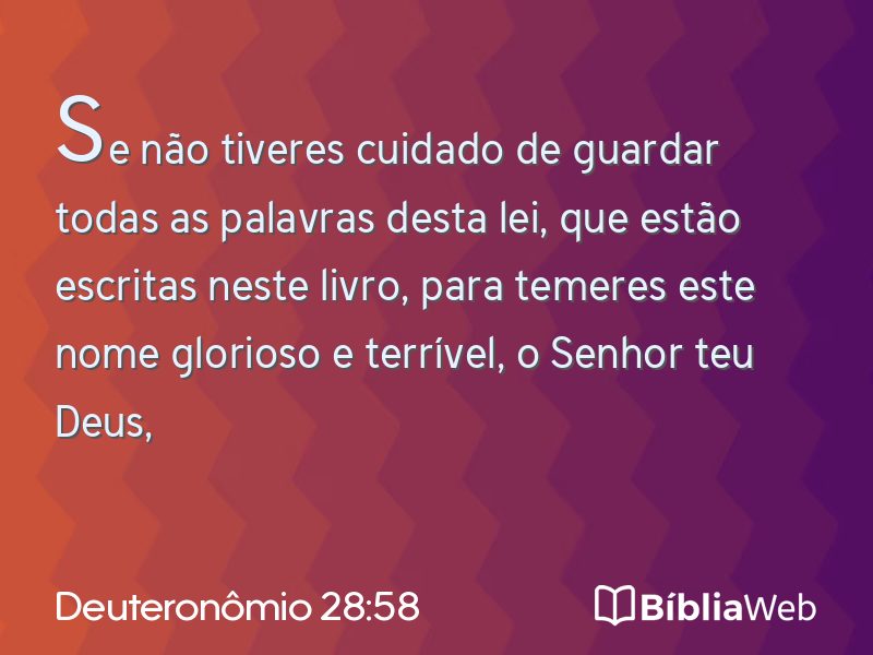Deuteronômio 28:58 em imagem para compartilhar