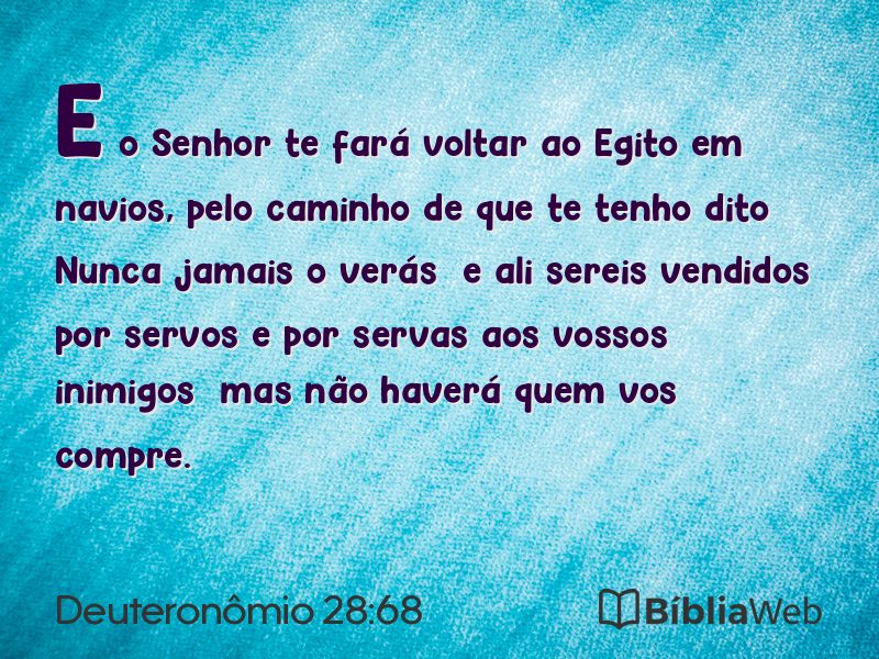 Deuteronômio 28:68 em imagem para compartilhar