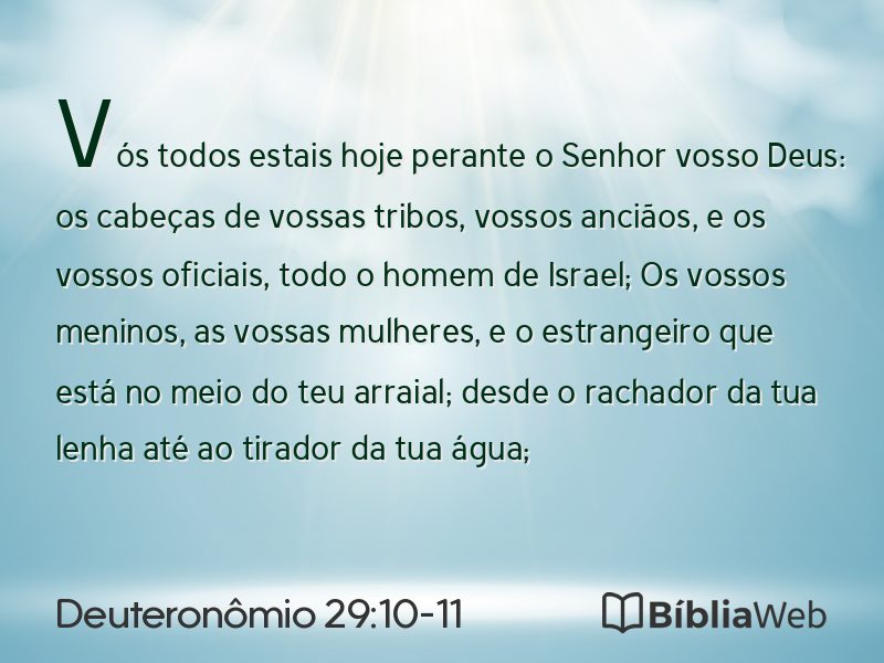 Deuteronômio 29:10-11 em imagem para compartilhar