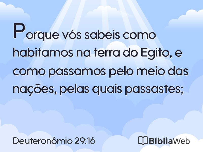 Deuteronômio 29:16 em imagem para compartilhar