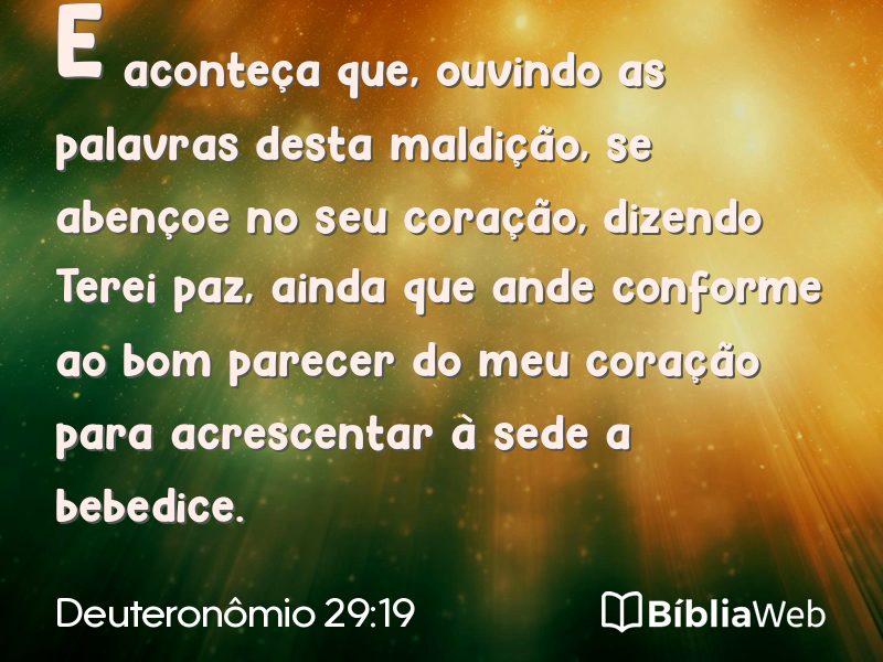 Deuteronômio 29:19 em imagem para compartilhar
