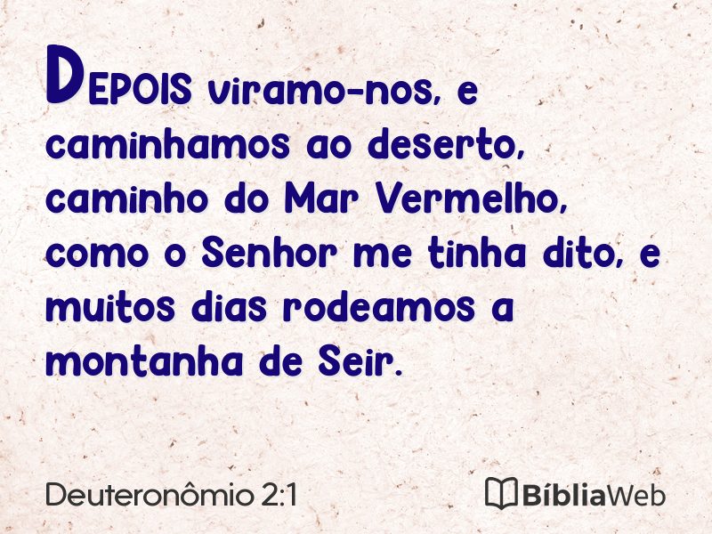 Deuteronômio 2:1 em imagem para compartilhar