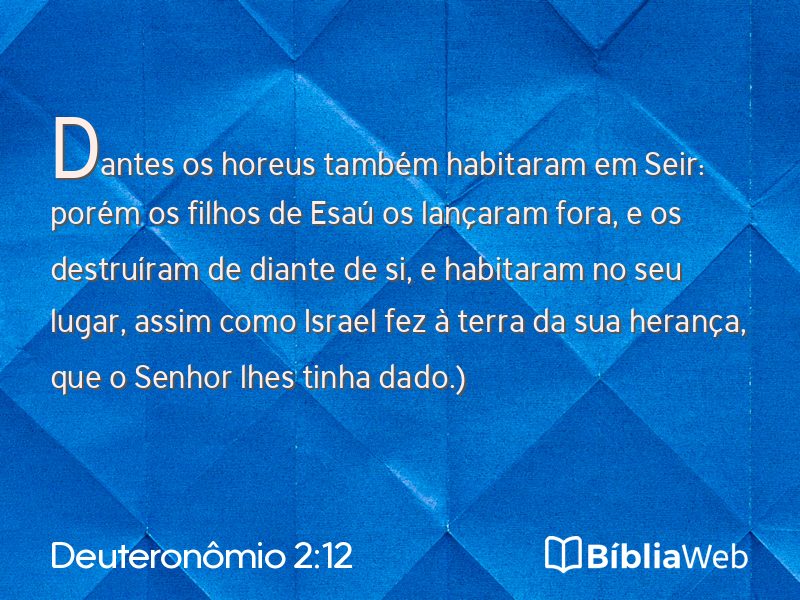 Deuteronômio 2:12 em imagem para compartilhar