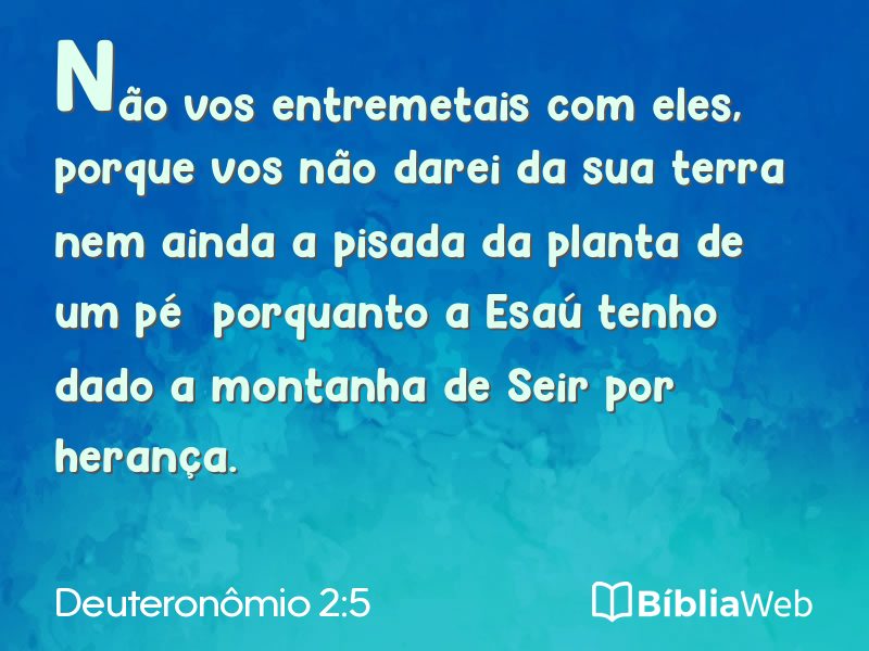 Deuteronômio 2:5 em imagem para compartilhar