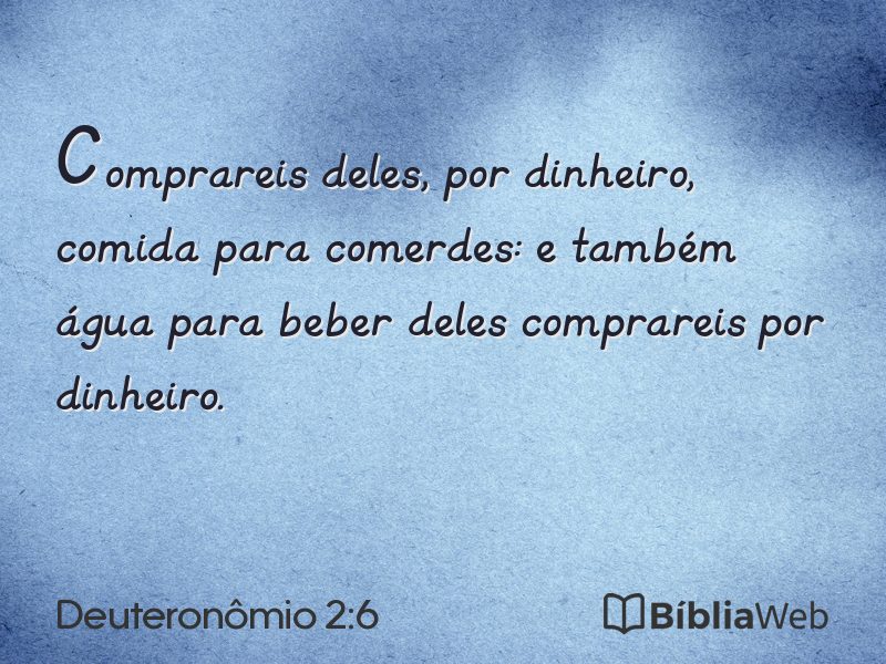 Deuteronômio 2:6 em imagem para compartilhar