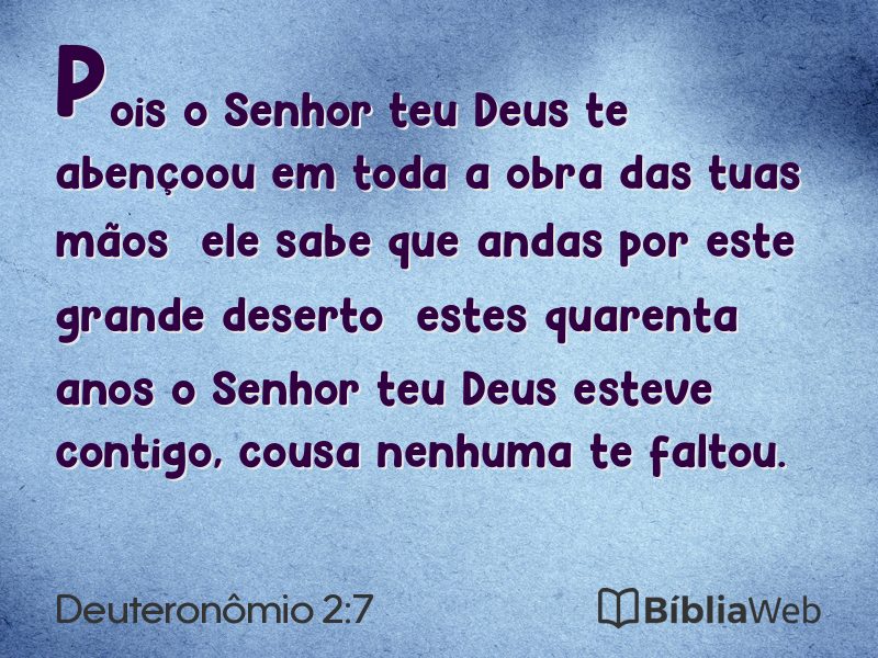 Deuteronômio 2:7 em imagem para compartilhar