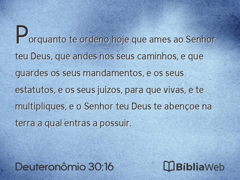 Deuteronômio 30:16 em imagem para compartilhar