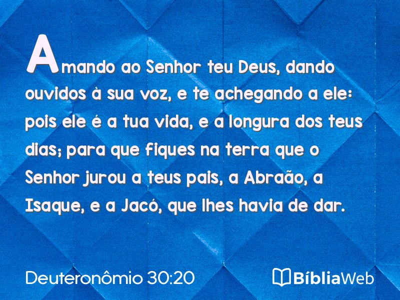Deuteronômio 30:20 em imagem para compartilhar