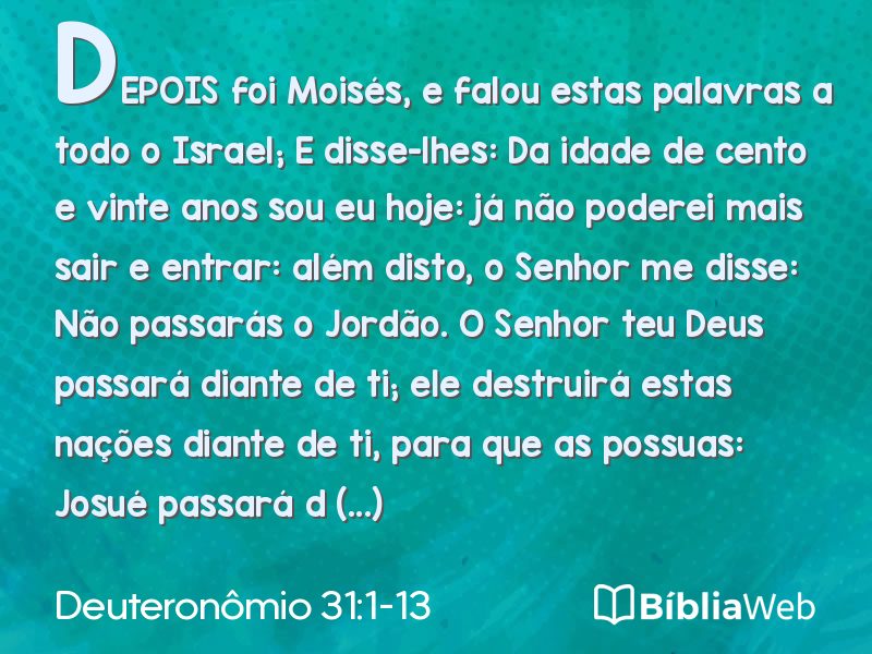 Deuteronômio 31:1-13 em imagem para compartilhar