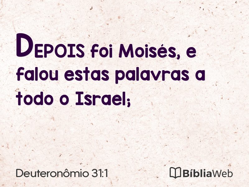 Deuteronômio 31:1 em imagem para compartilhar