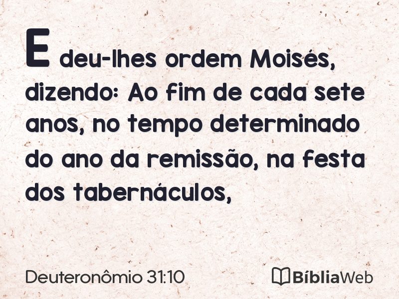 Deuteronômio 31:10 em imagem para compartilhar