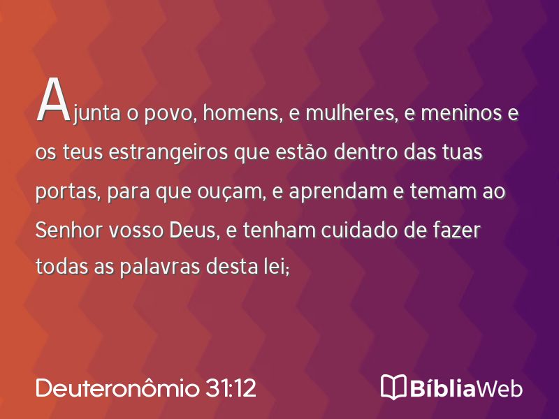 Deuteronômio 31:12 em imagem para compartilhar