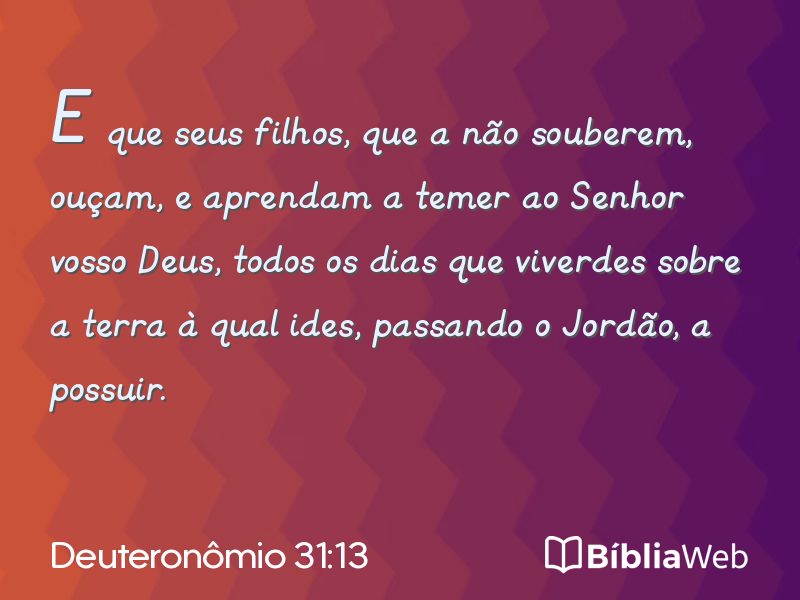 Deuteronômio 31:13 em imagem para compartilhar