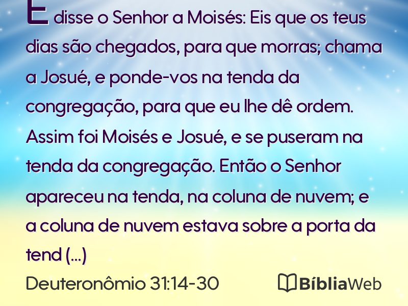 Deuteronômio 31:14-30 em imagem para compartilhar