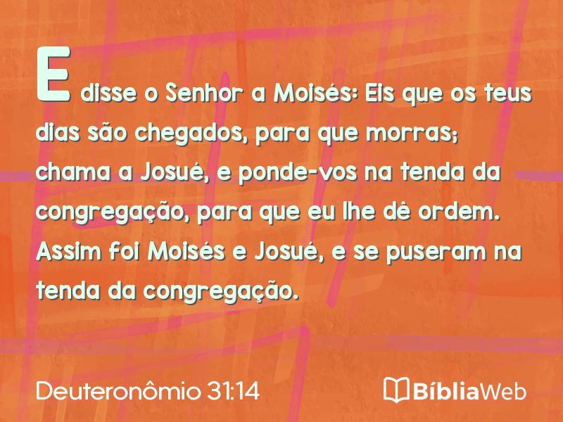 Deuteronômio 31:14 em imagem para compartilhar