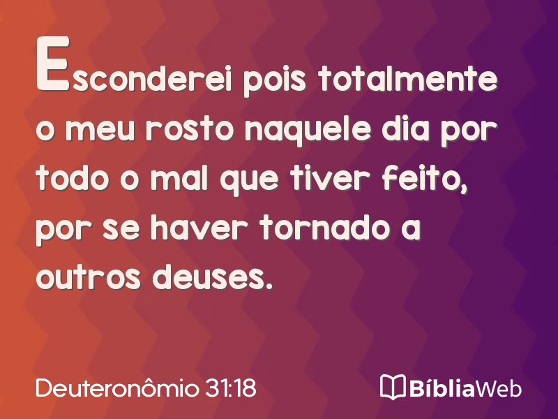 Deuteronômio 31:18 em imagem para compartilhar