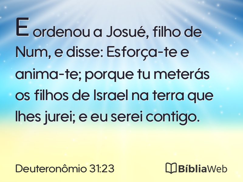 Deuteronômio 31:23 em imagem para compartilhar