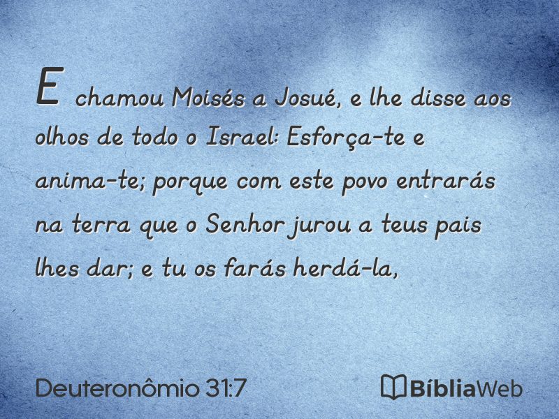 Deuteronômio 31:7 em imagem para compartilhar
