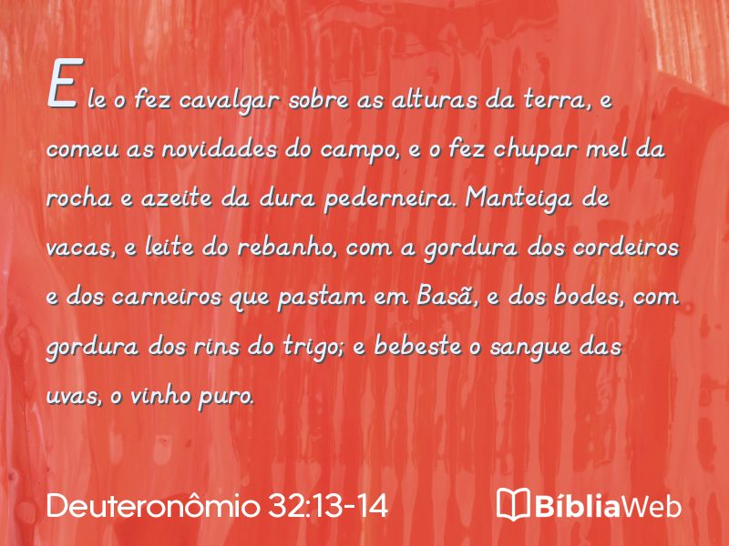 Deuteronômio 32:13-14 em imagem para compartilhar