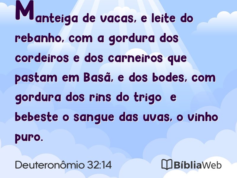 Deuteronômio 32:14 em imagem para compartilhar