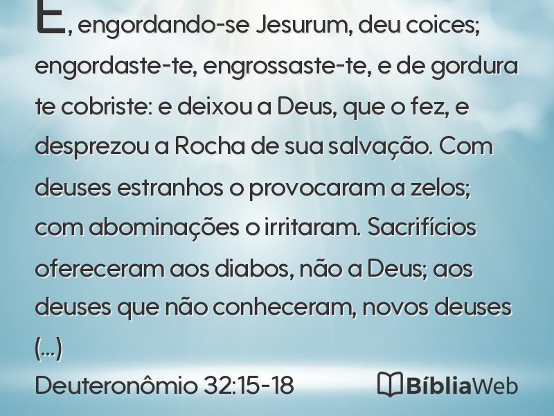 Deuteronômio 32:15-18 em imagem para compartilhar