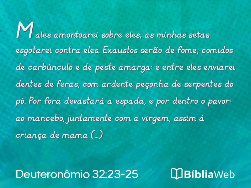 Deuteronômio 32:23-25 em imagem para compartilhar