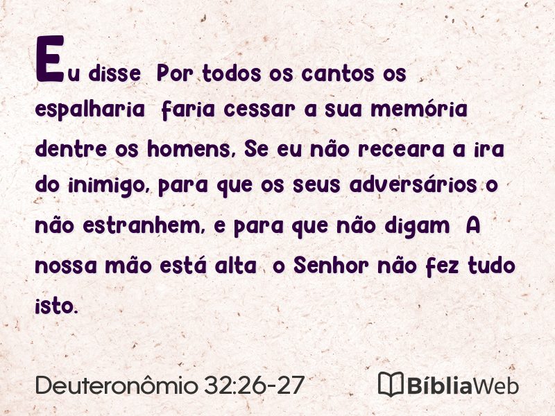Deuteronômio 32:26-27 em imagem para compartilhar