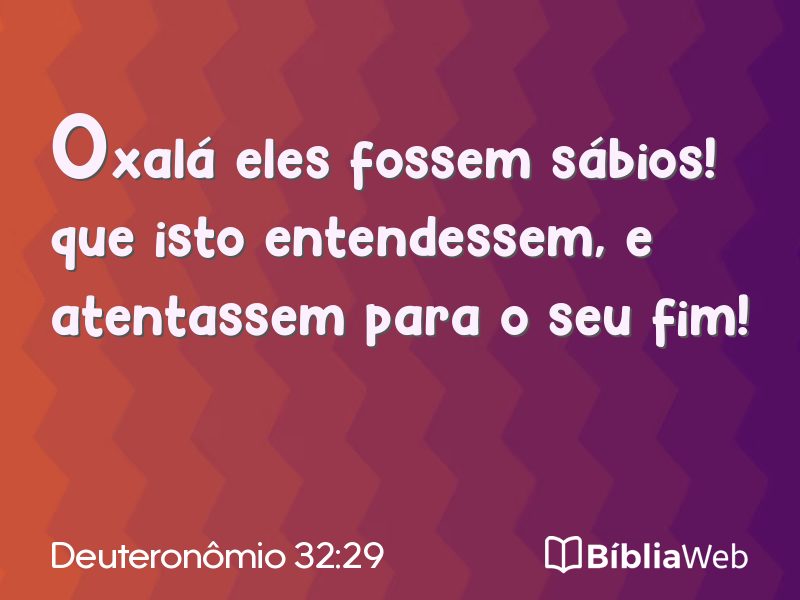 Deuteronômio 32:29 em imagem para compartilhar