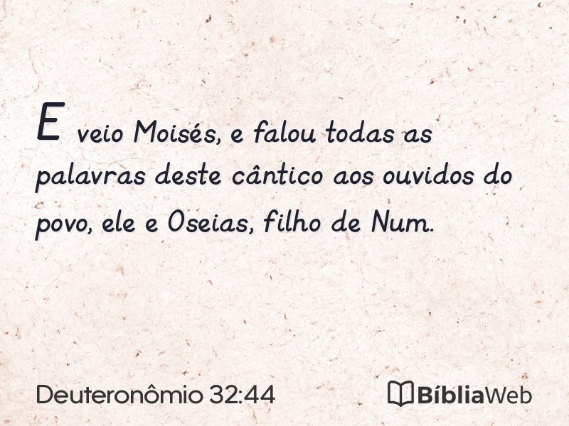 Deuteronômio 32:44 em imagem para compartilhar